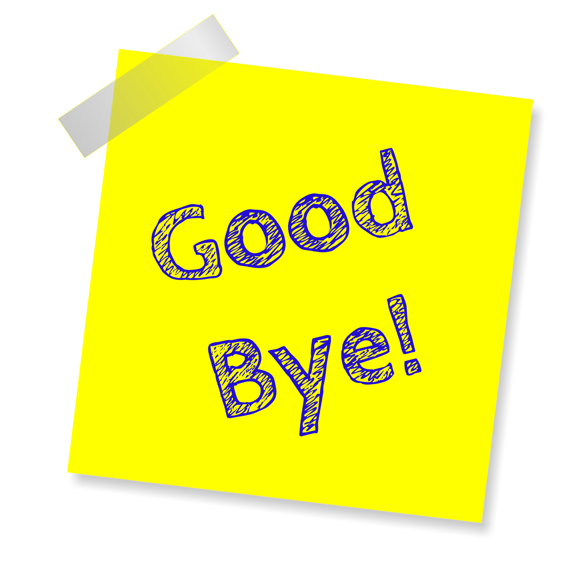 Clipart mit Good-Bye-Schriftzug